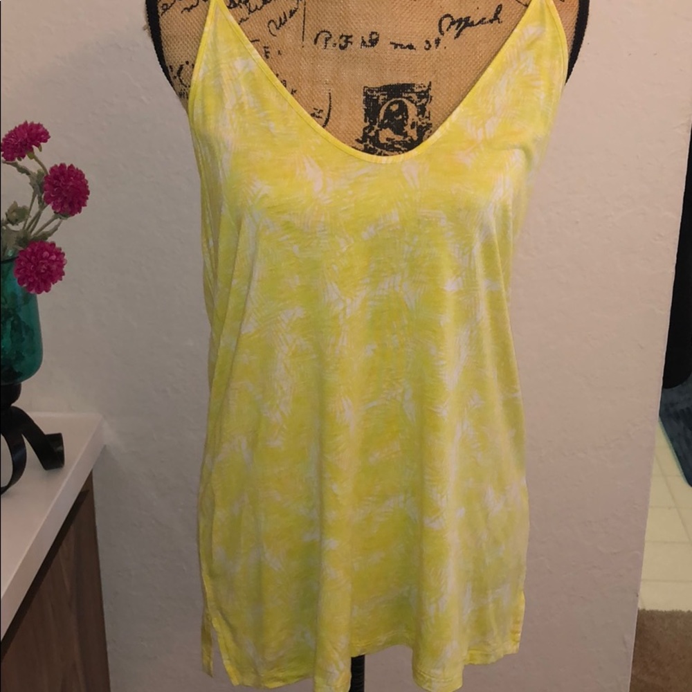 Old Navy Lime Palm Tank SZ L